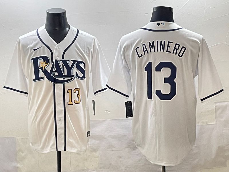 Men 2025 Tampa Bay Rays #13 Caminero White Game Nike MLB Jersey style 3->tampa bay rays->MLB Jersey